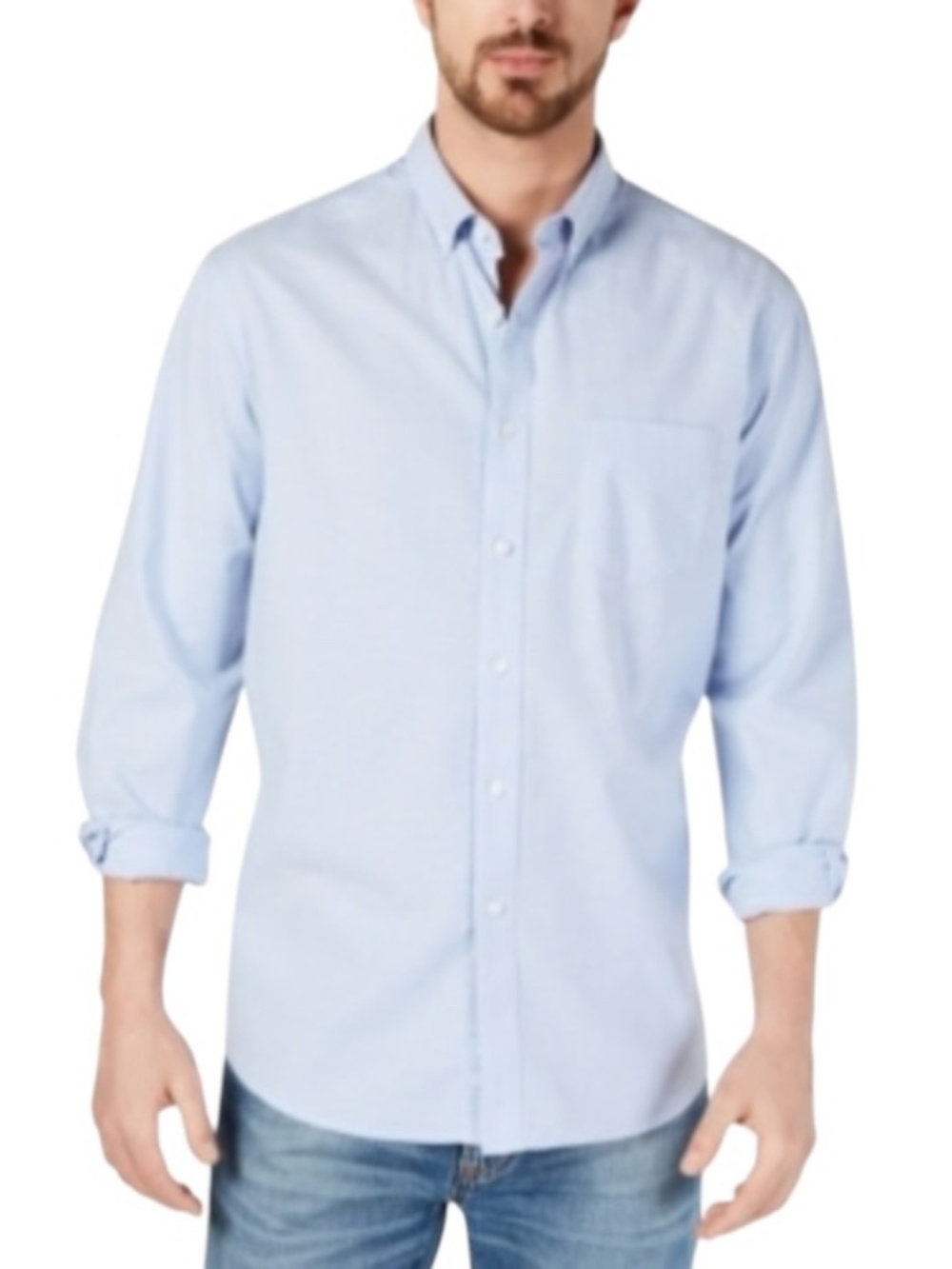 Club Room Men's Solid Stretch Oxford Cotton Shirt, Lupine Blue Size 2XL - NWT